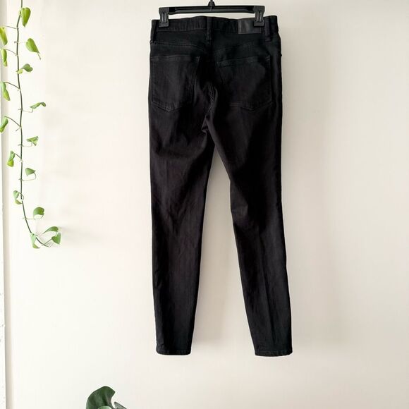 Madewell 9" Mid-Rise Button Front High Waist‎ Skinny Jeans M3088 Black Size 28 - Picture 6 of 8